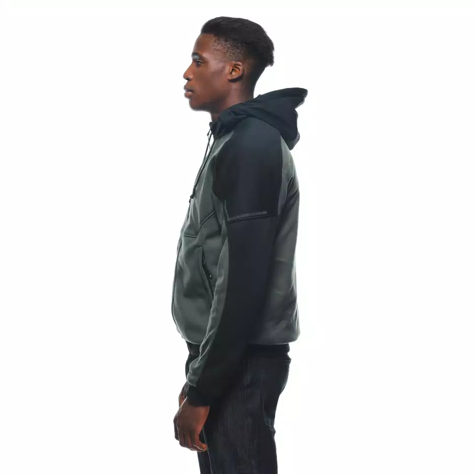 DAEMON-X SAFETY HOODIE - GIACCA MOTO IN TESSUTO UOMO - GREEN/BLACK - 13