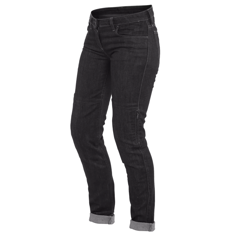 DENIM SLIM LADY TEX PANTS BLACK Dainese