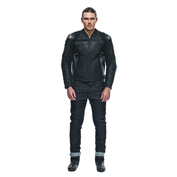 avro-5-giacca-moto-in-pelle-uomo-black-anthracite image number 2