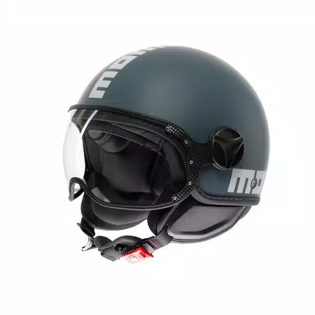 MOMODESIGN FGTR CLASSIC CANDY MAT BLUE CANARD / BLANC - CASQUE JET AVEC VISI&Egrave;RE E2206 -  - 1