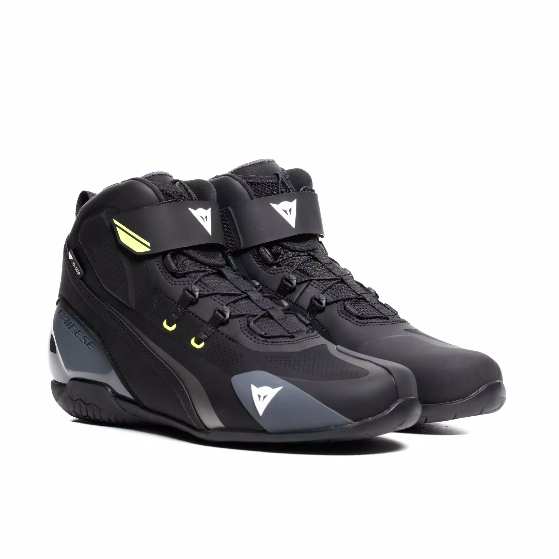 HERIAN D-WP - WATERPROOF MOTORCYCLE SHOES | BLACK/WHITE/YELLOW