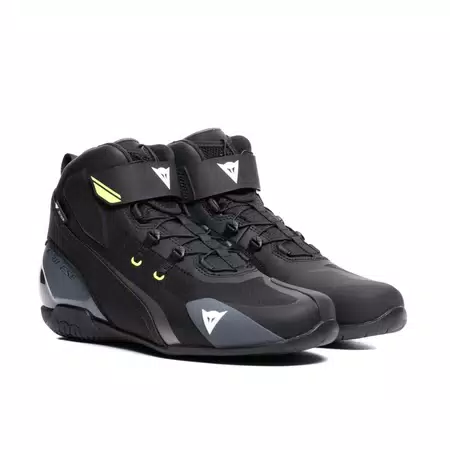 HERIAN D-WP - CHAUSSURES DE MOTO IMPERMÉABLES - BLACK/WHITE/YELLOW-FLUO - 1