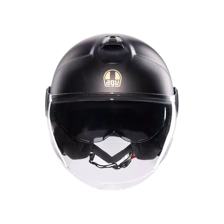 ETERES PONZA MATT BLACK/GOLD - MOTORBIKE OPEN FACE HELMET E2206 -  - 2