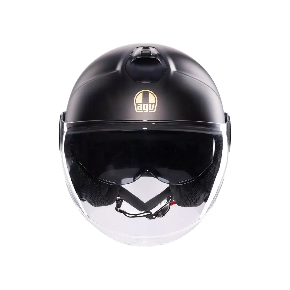 ETERES PONZA MATT BLACK/GOLD - MOTORBIKE OPEN FACE HELMET E2206 -  - 2