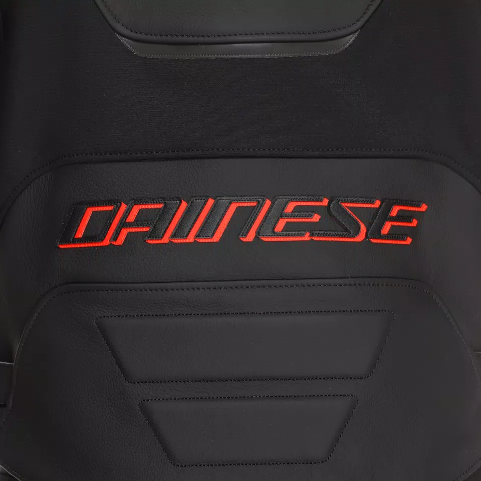 RACING 5 - MEN LEATHER MOTORCYCLE JACKET - BLACK/BLACK/RED-FLUO - 15