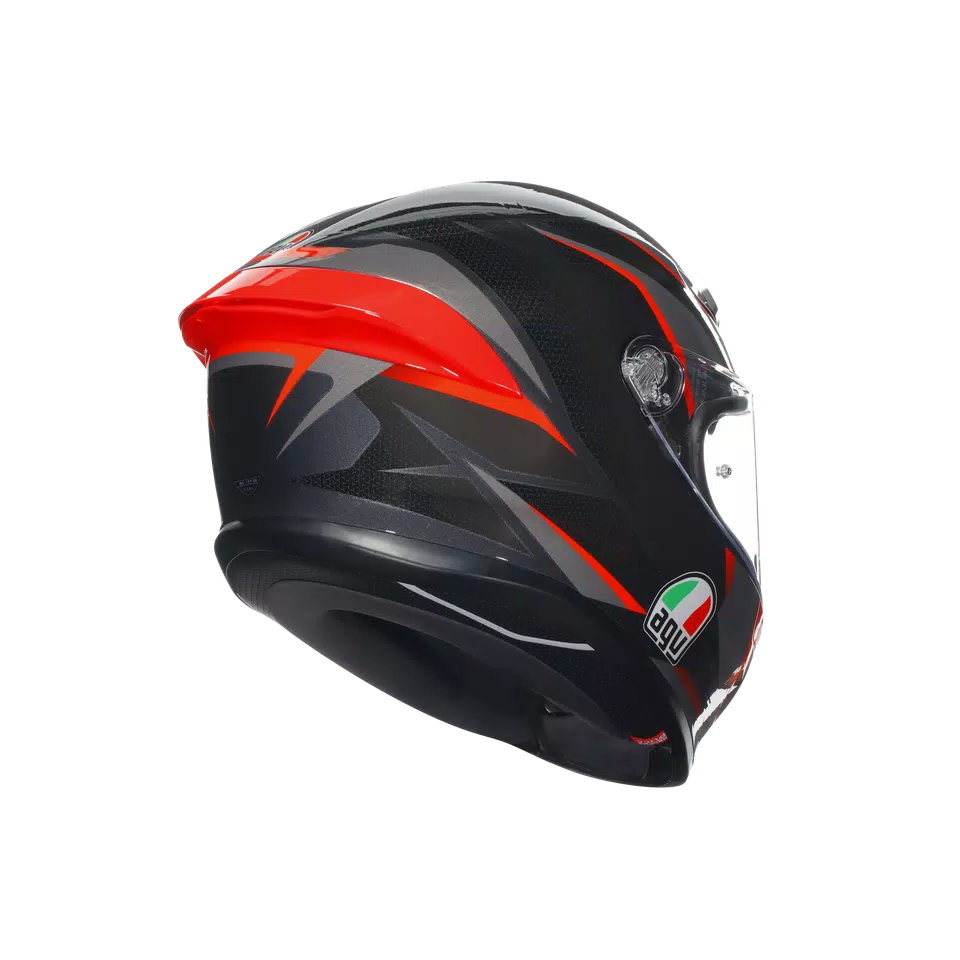 K6 S SLASHCUT BLACK/GREY/RED - MOTORBIKE FULL FACE HELMET DOT (E2206) -  - 6