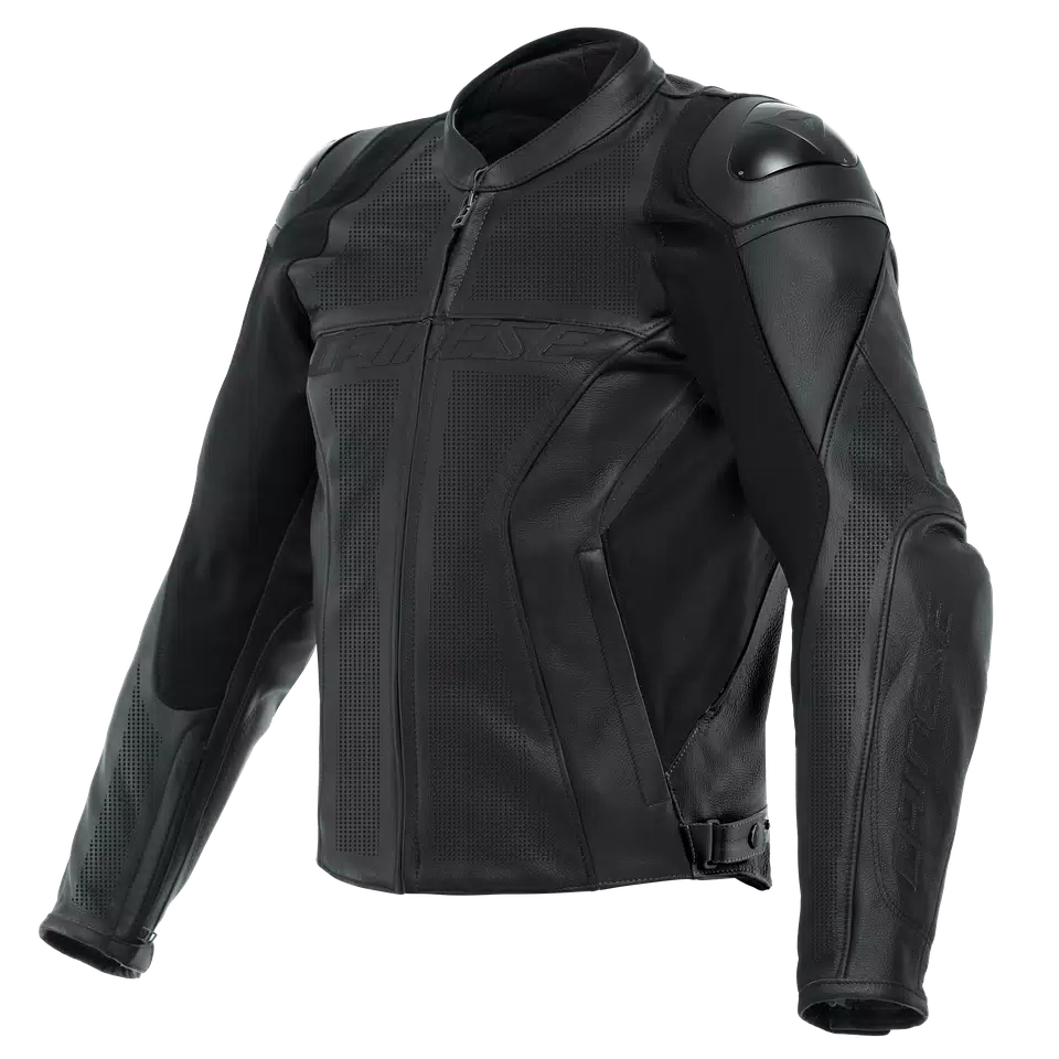 RACING 4 LEATHER JACKET PERF. - BLACK/BLACK/BLACK - 1