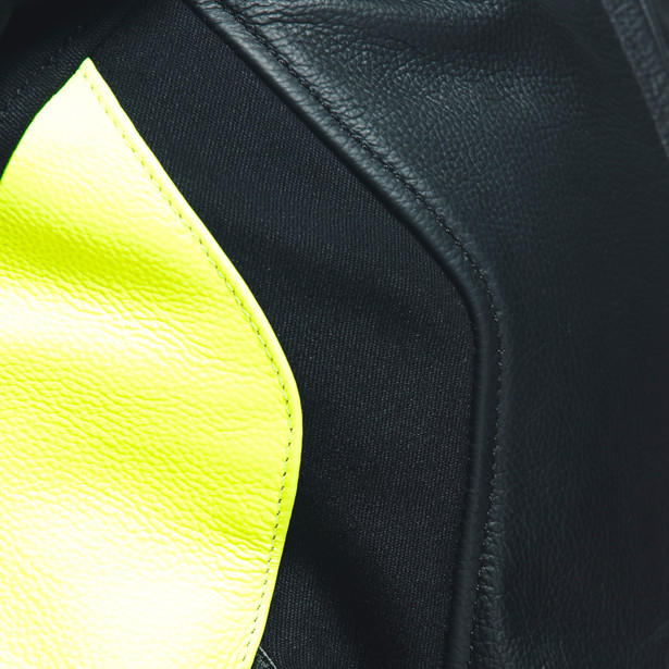 RACING 4 LADY LEATHER JACKET BLACK/FLUO-YELLOW- Leather