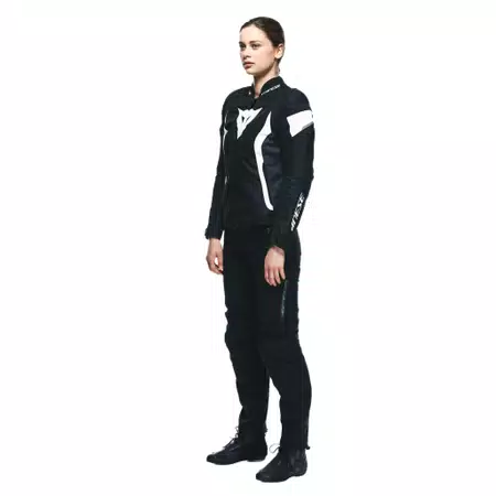 AVRO 5 TEX - WOMEN'S MOTORCYCLE JACKET IN FABRIC - BLACK/WHITE/BLACK - 4