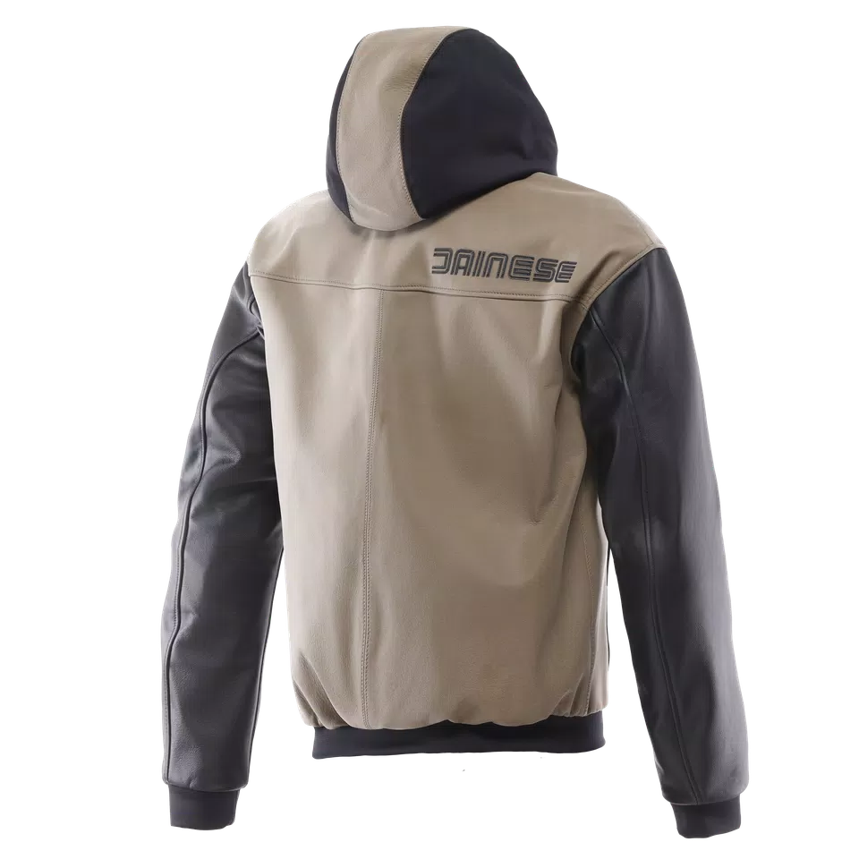 VINTEDGE - LEATHER MOTORCYCLE JACKET MEN - SAND/BLACK - 2