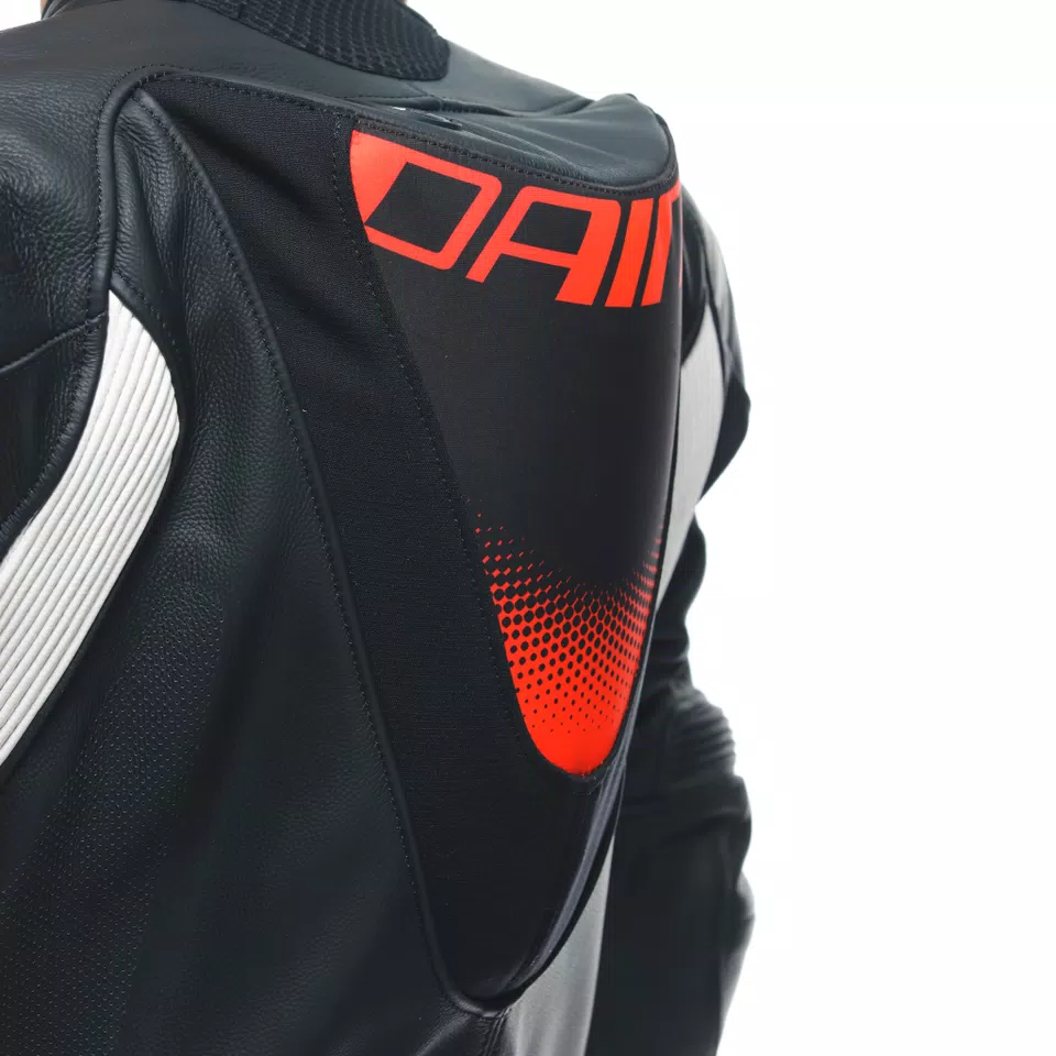 GROBNIK - WOMEN'S 1-PIECE MOTORCYCLE PERFORATED LEATHER SUIT - BLACK/WHITE/FLUO-RED - 13