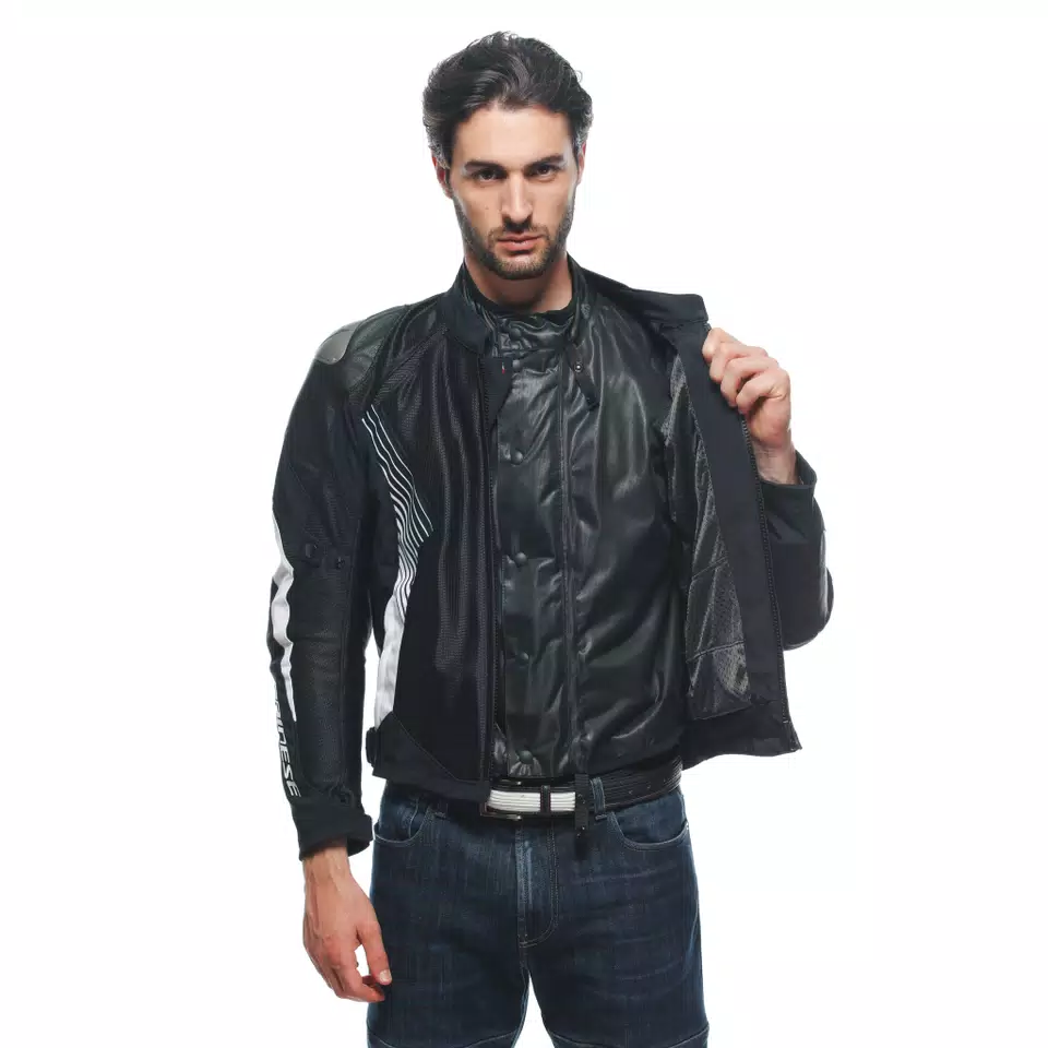 SUPER RIDER 2 ABSOLUTESHELL™ - MEN'S WATERPROOF MOTORCYCLE JACKET - BLACK/BLACK/WHITE - 16