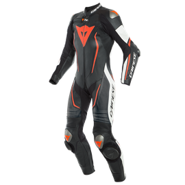 MISANO 2 LADY D-AIR PERF. 1PC SUIT BLACK/WHITE/FLUO-RED