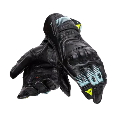 FIERO - LEREN RACE MOTORFIETSHANDSCHOENEN - BLACK/WATER/YELLOW FLUO - 5