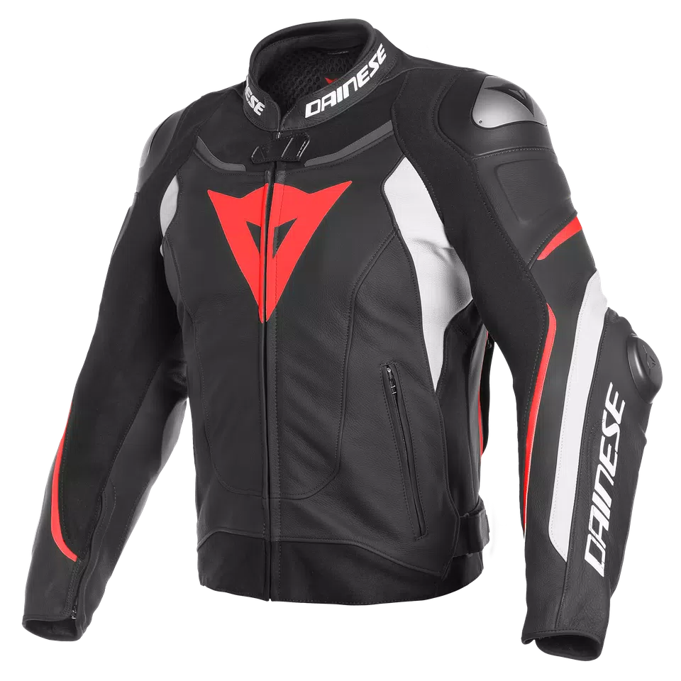 SUPER SPEED 3 LEATHER JACKET - BLACK/WHITE/FLUO-RED - 1