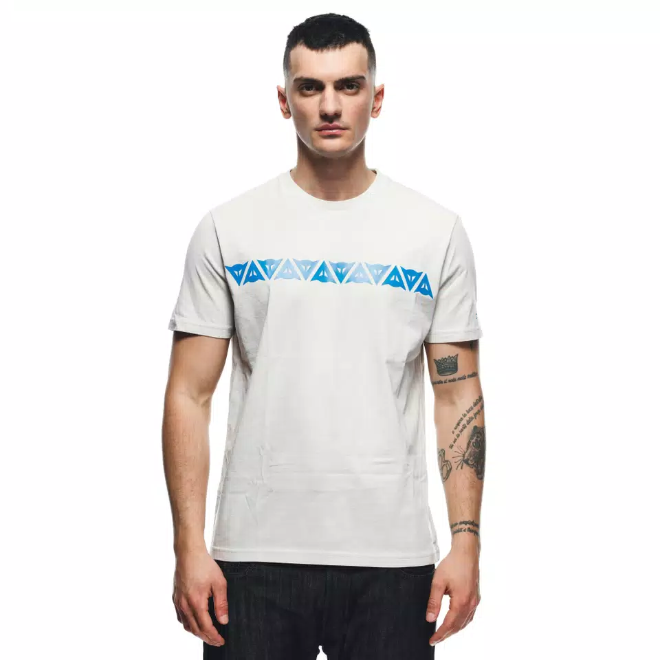DAINESE STRIPES - MEN'S T-SHIRT - LIGHT-GRAY/DIRECTOIRE-BLUE - 3
