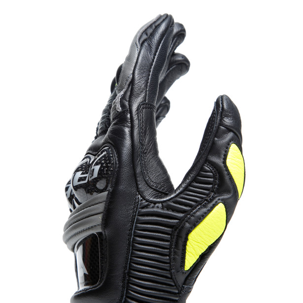 druid-4-guanti-moto-in-pelle-uomo-black-charcoal-gray-fluo-yellow image number 10