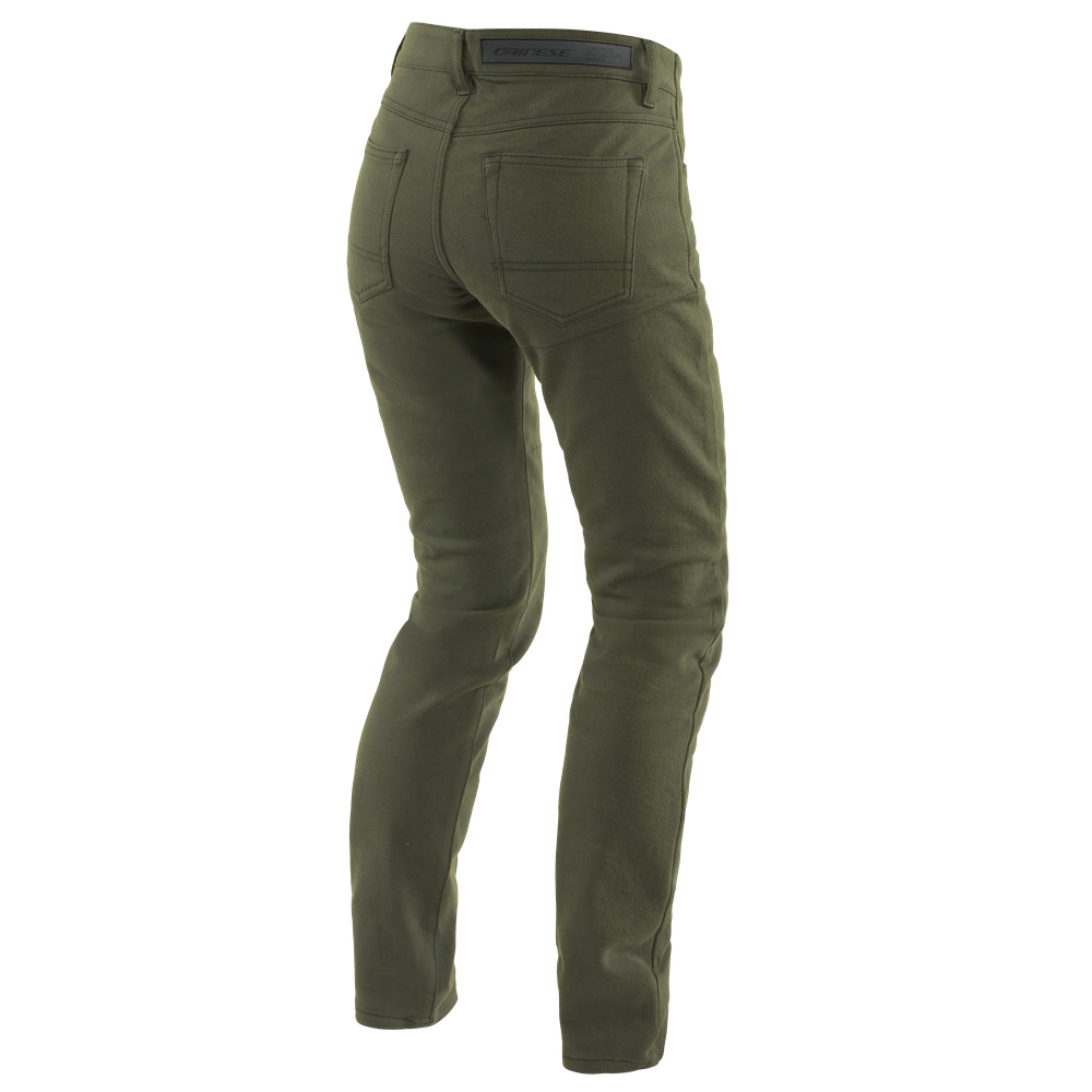 classic-slim-pantaloni-moto-in-tessuto-donna-olive image number 1