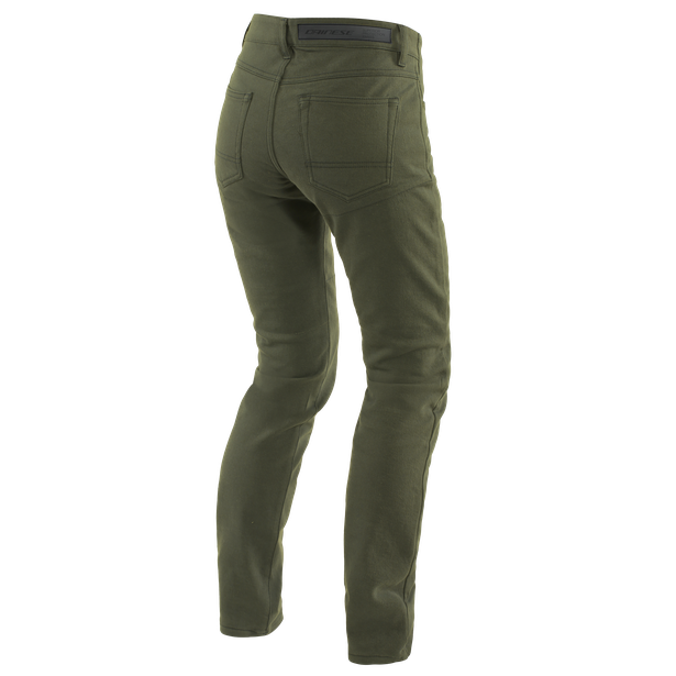 classic-slim-pantaloni-moto-in-tessuto-donna-olive image number 1