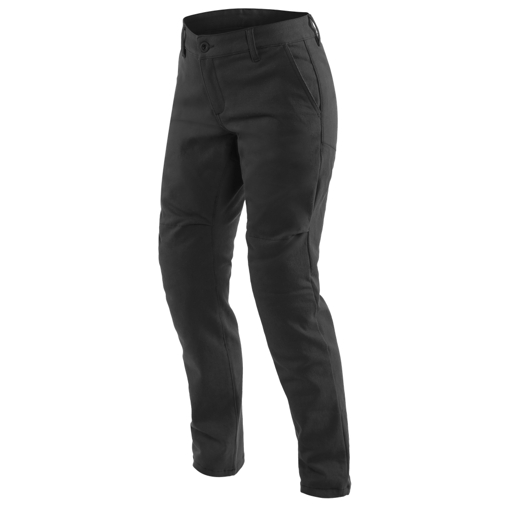 chinos-pantaloni-moto-in-tessuto-donna-black image number 0