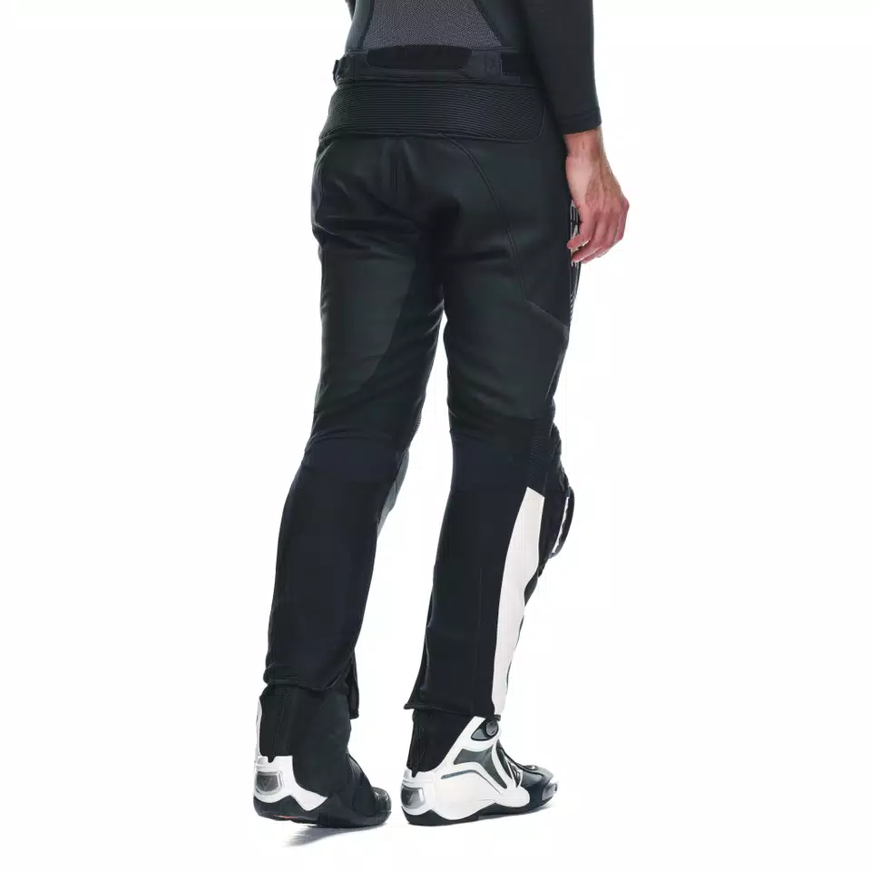 SUPER SPEED - MEN'S MOTORCYCLE LEATHER PANTS - BLACK/WHITE - 10