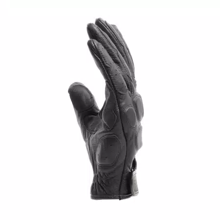 BLACKJACK - UNISEX MOTORCYCLE LEATHER GLOVES - BLACK/BLACK/BLACK - 4