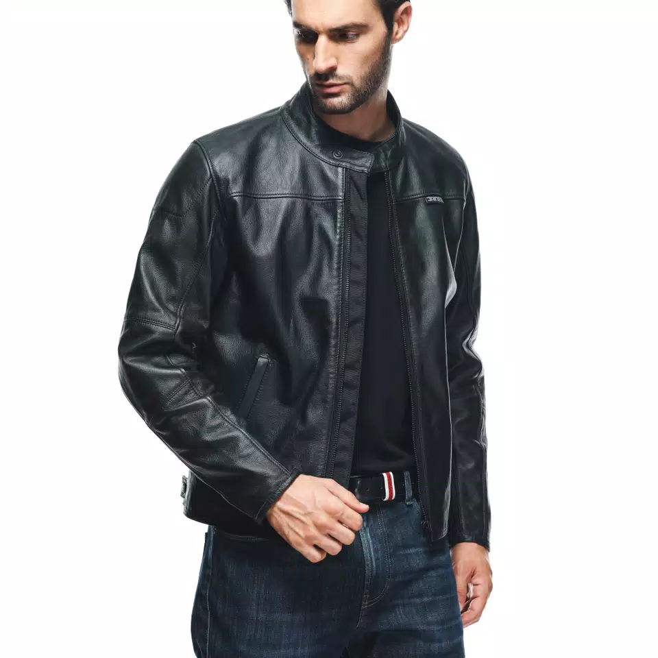 MIKE 3 - GIACCA MOTO IN PELLE UOMO - BLACK - 9