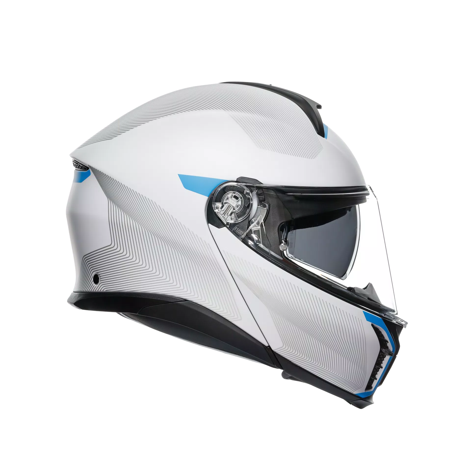 TOURMODULAR FREQUENCY LIGHT GREY/BLUE - MOTORBIKE FLIP UP HELMET E2206