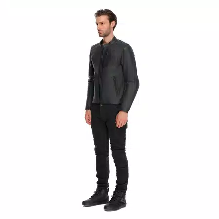 FULCRO QDF - HEREN GEPERFOREERD LEREN MOTORFIETS JAS - BLACK - 4