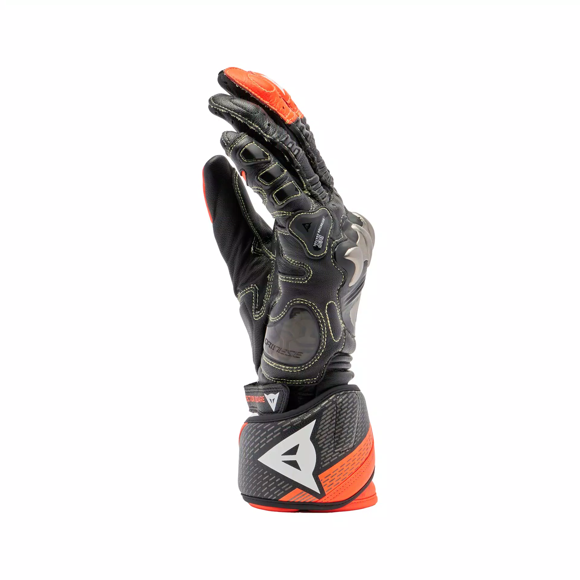 FULL METAL 7 - MEN'S MOTORCYCLE RACING LEATHER GLOVES | BLACK/RED