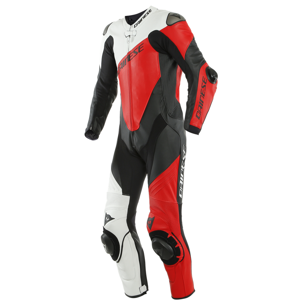 imola-1pc-leather-suit-perf-black-white-lava-red image number 0
