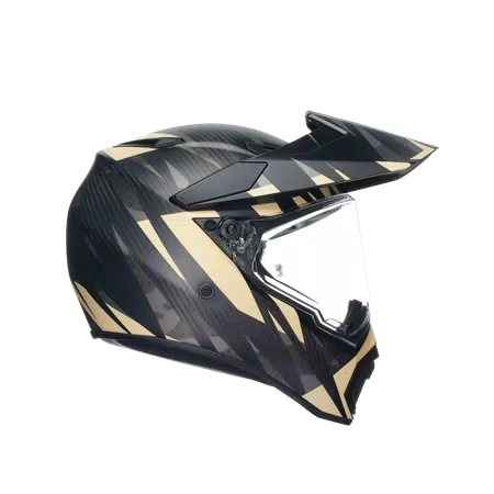 AX9 STEPPA MATT CARBON/GREY/SAND - MOTORBIKE FULL FACE HELMET E2205 -  - 3