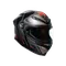 K6 S KARVE MATT BLACK/GREY/RED - CASCO MOTO INTEGRALE E2206