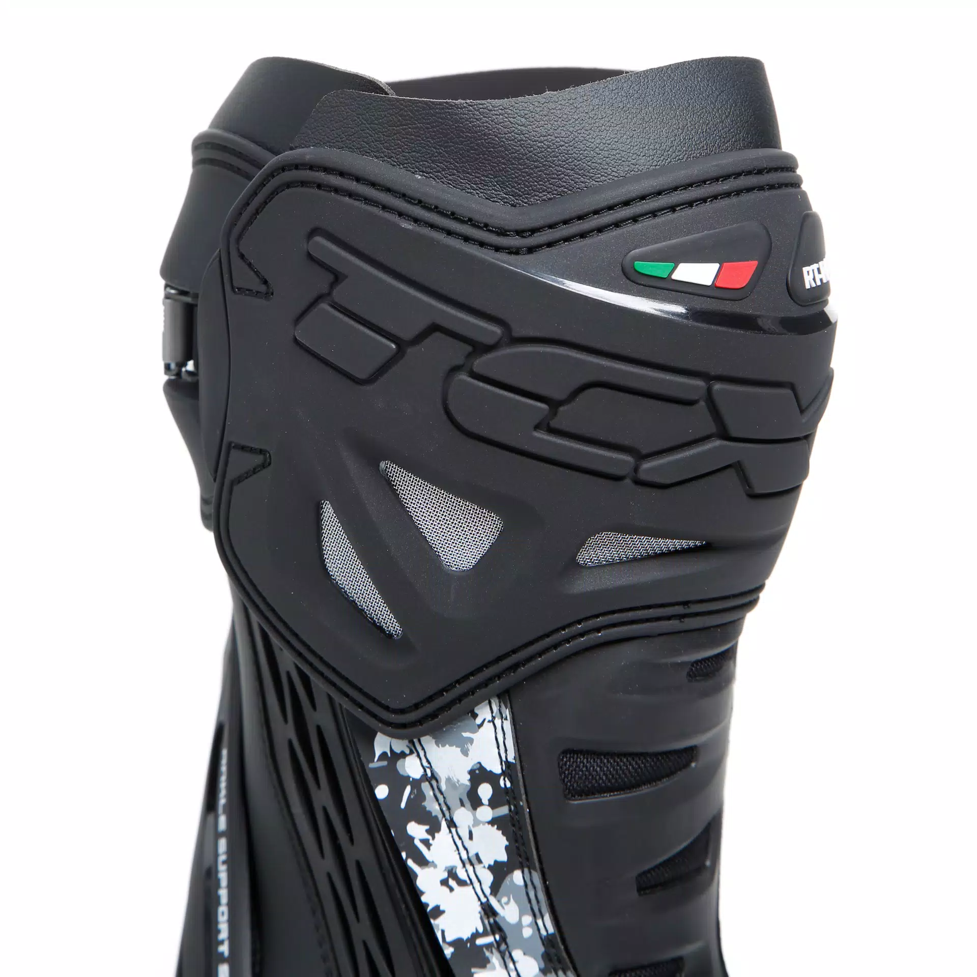 RT-RACE MEN'S MOTORCYCLE BOOTS BLACK/WHITE/GREY | BLACK/WHITE/GRAY