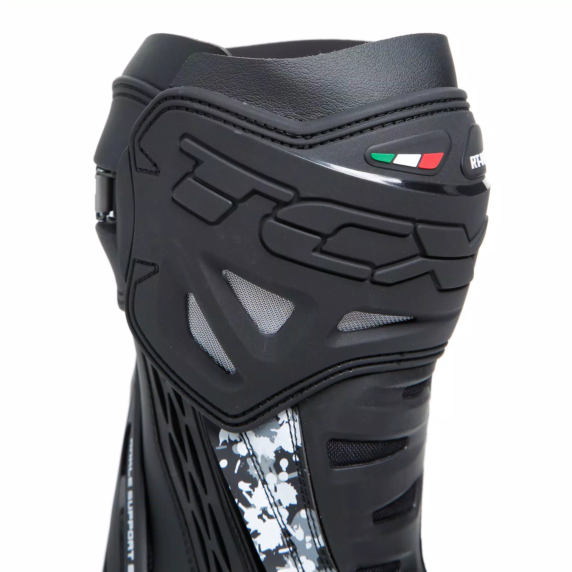RT-RACE MEN'S MOTORCYCLE BOOTS BLACK/WHITE/GREY