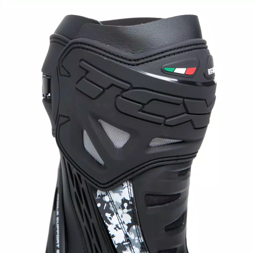 RT-RACE MEN'S MOTORCYCLE BOOTS BLACK/WHITE/GREY -  - 7