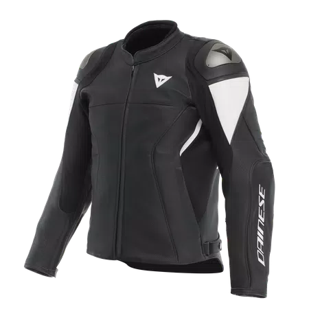 ESSENTIAL 2 - HERREN PERFORIERTE MOTORRADJACKE AUS LEDER - BLACK/BLACK/WHITE - 1