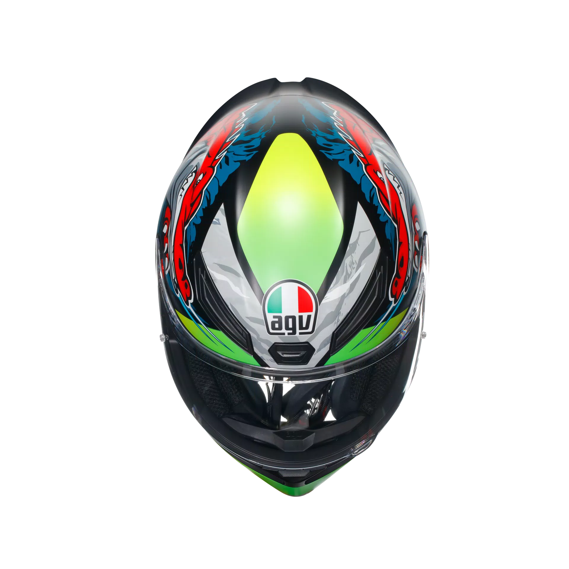 K1 S DUNDEE MATT LIME/RED - MOTORBIKE FULL FACE HELMET E2206