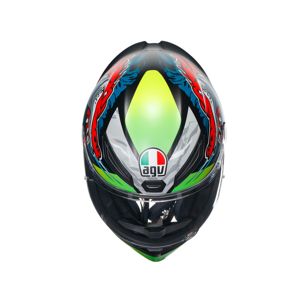 k1-s-dundee-matt-lime-red-motorbike-full-face-helmet-e2206 image number 6
