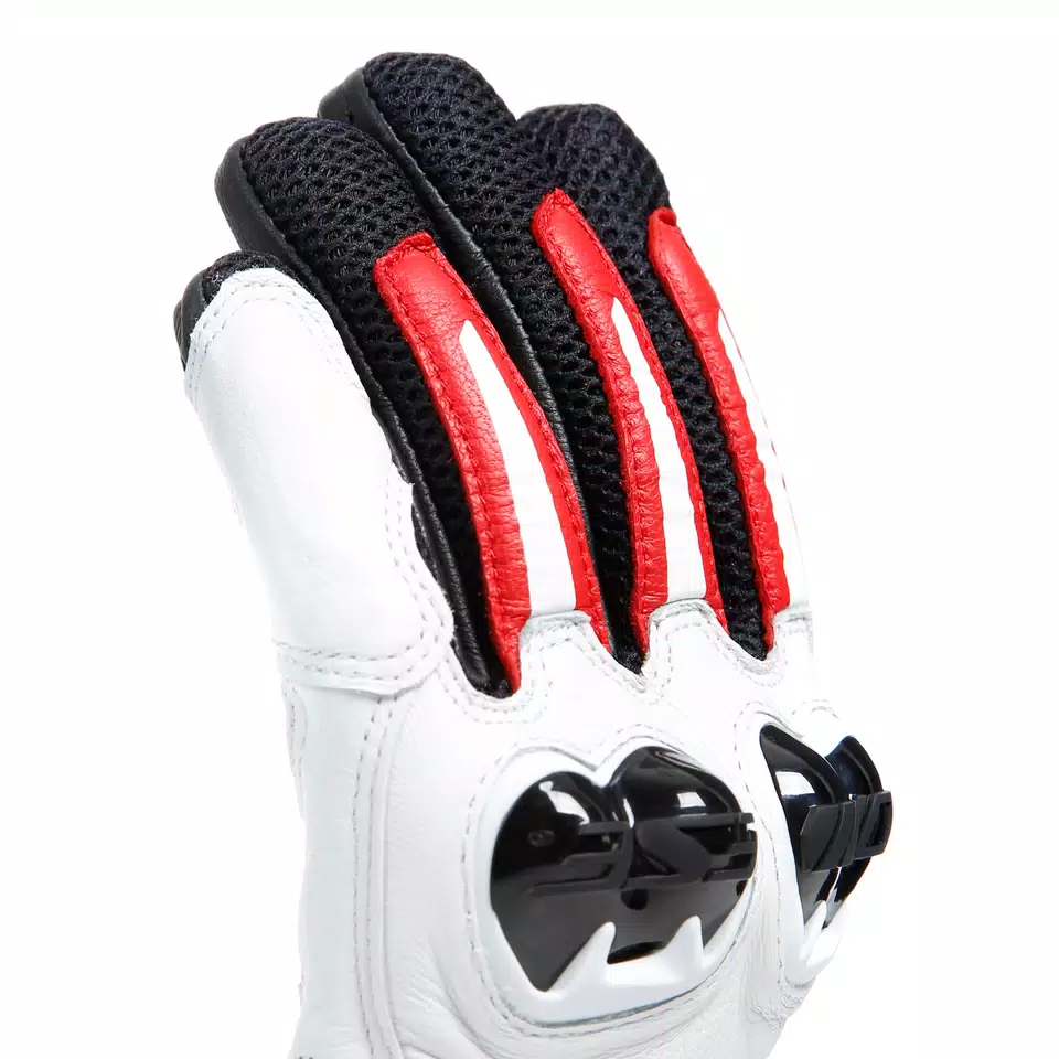 MIG 3 UNISEX LEATHER GLOVES - BLACK/WHITE/LAVA-RED - 7