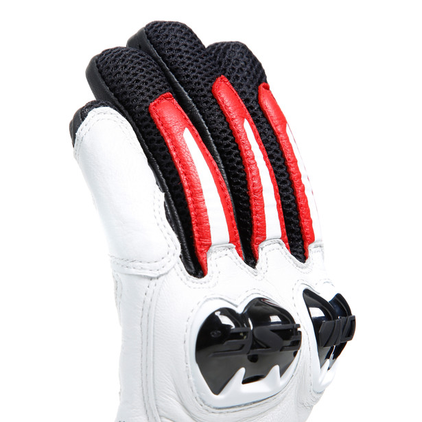mig-3-unisex-leather-gloves-black-white-lava-red image number 6