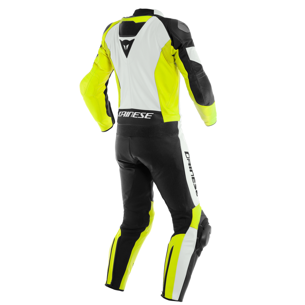 mistel-2pcs-leather-suit-white-fluo-yellow-black image number 1