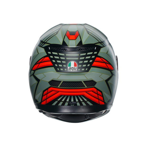 k3-decept-matt-black-green-red-motorbike-full-face-helmet-e2206 image number 4