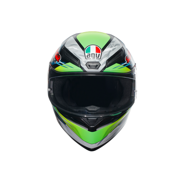 k1-s-dundee-matt-lime-red-motorbike-full-face-helmet-e2206 image number 1