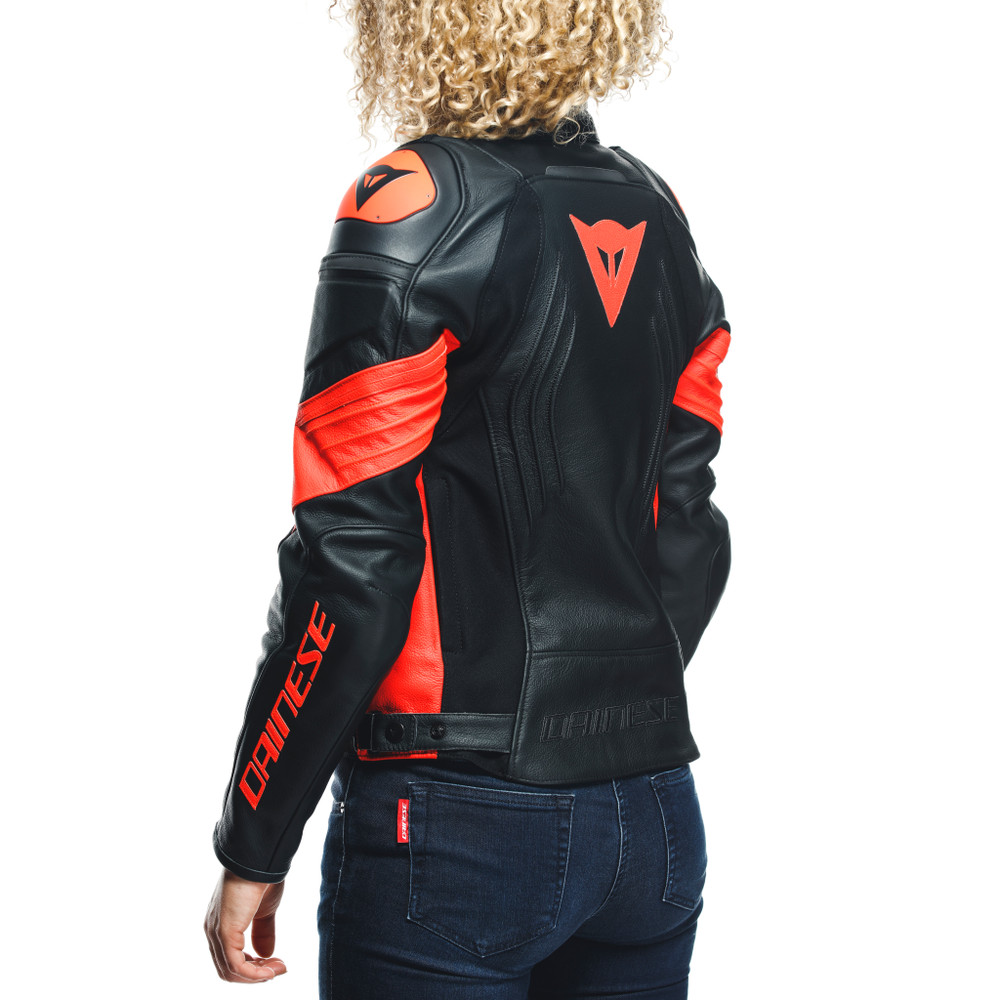 racing-4-lady-leather-jacket-black-fluo-red image number 12