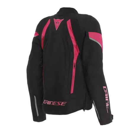 AVRO 5 - BLOUSON MOTO EN TISSU FEMME - BLACK/FLUO PINK - 2
