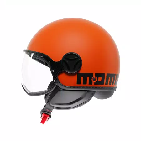 MOMODESIGN FGTR CLASSIC MATT ORANGE / BLACK - JET HELMET WITH VISOR E2206 -  - 4