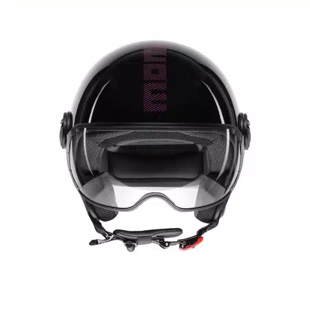 MOMODESIGN FGTR CLASSIC STRIPES BLACK / FUCSIA - JET HELMET WITH VISOR E2206 -  - 2