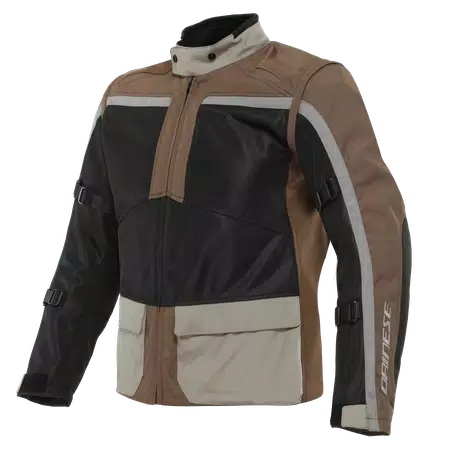 OUTLAW TEX - MEN'S SUMMER MOTORCYCLE JACKET IN FABRIC - BLACK/CARAFE/WALNUT/CHARCOAL-GRAY - 1