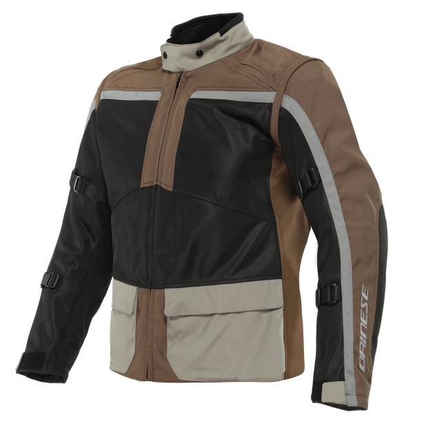 outlaw-tex-giacca-moto-estiva-in-tessuto-uomo-black-carafe-walnut-charcoal-gray image number 0